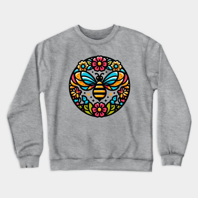 Flower Bee Crewneck Sweatshirt by WolfeTEES